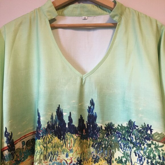 Vincent Van Gogh Fields Dolman Sleeve Top - Picture 3 of 12